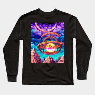 Pyramids With Dyson Sphere Sun Long Sleeve T-Shirt